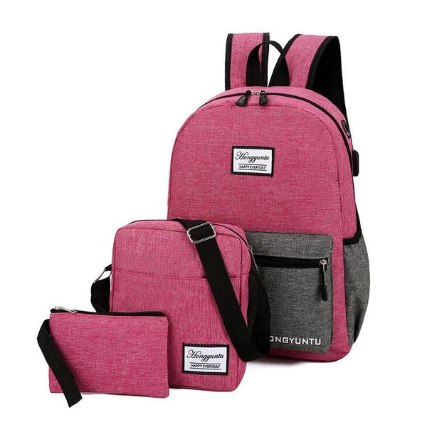 backpack men's and women's shoulder bag three sets of waterproof wear-resistant fashion color travel computer
backpack men's and women's shoulder bag three sets of waterproof wear-resistant fashion color travel computer