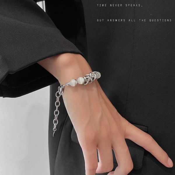 beaded, strands titanium steel non-fading bracelet female twisted gradient opal bracelets charm mens crystal pulseras, Black
beaded, strands titanium steel non-fading bracelet female twisted gradient opal bracelets charm mens crystal pulseras, Black