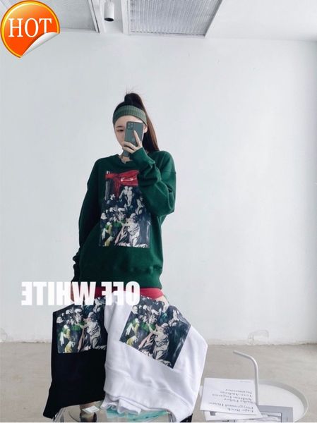 and round off winter autumn neck street trendy green temperament commuter ins men's women's same pullover cotton printed sweater, Black
and round off winter autumn neck street trendy green temperament commuter ins men's women's same pullover cotton printed sweater, Black