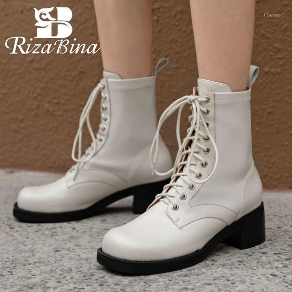 boots rizabina real leather women ankle thick heel lace up shoes round toe winter warm fashion footwear size 34-401, Black
boots rizabina real leather women ankle thick heel lace up shoes round toe winter warm fashion footwear size 34-401, Black