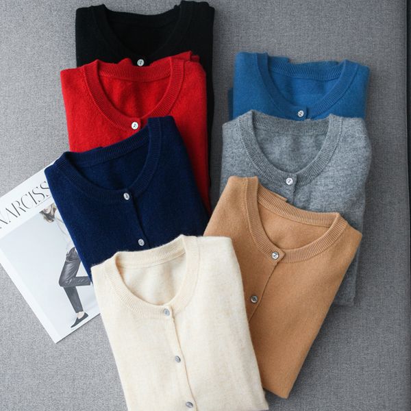 luxury women's short coat2021 early autumn coat women's solid color simple bottomed knitted cardigan round neck slim fit 100 sweat, Black;brown
luxury women's short coat2021 early autumn coat women's solid color simple bottomed knitted cardigan round neck slim fit 100 sweat, Black;brown