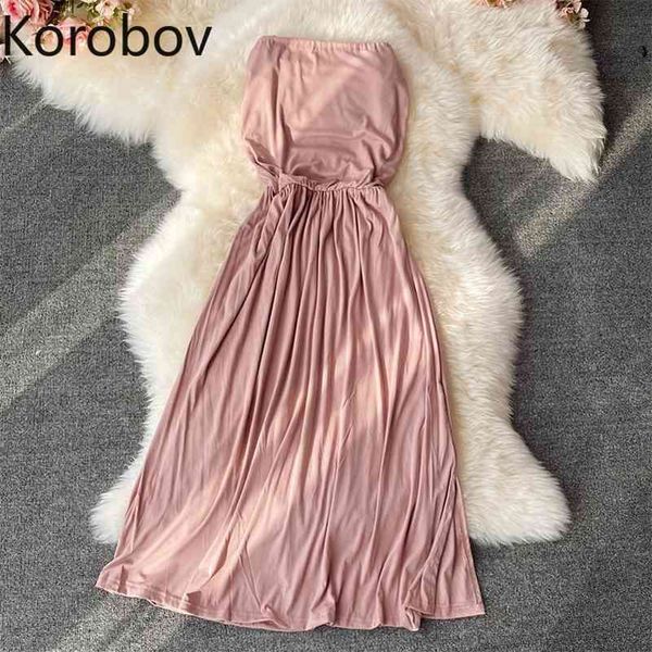 korobov new arrival strapless women dress korean elegant female dresses summer chic sweet vintage vestidos femme 210430, Black;gray
korobov new arrival strapless women dress korean elegant female dresses summer chic sweet vintage vestidos femme 210430, Black;gray