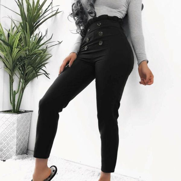 women's pants & capris autumn women high waist solid long 2021 selling bandage button trousers slim ol office, Black;white
women's pants & capris autumn women high waist solid long 2021 selling bandage button trousers slim ol office, Black;white