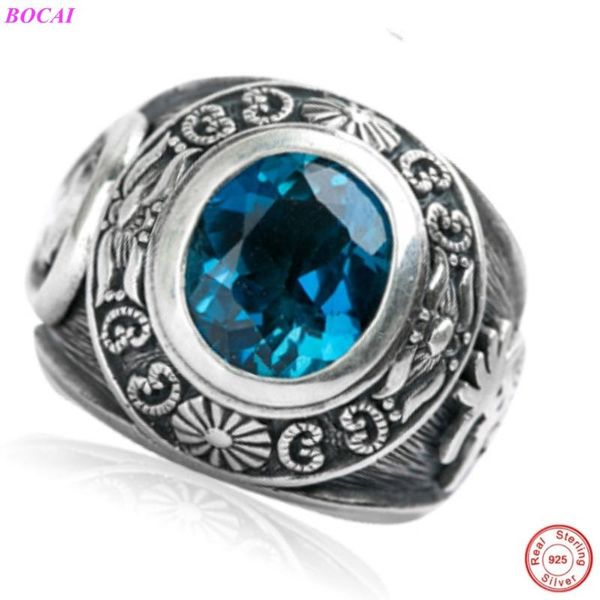 cluster rings s925 sterling silver ring for man synthetic blue crystal male character man's fashion thai jewelry, Golden;silver
cluster rings s925 sterling silver ring for man synthetic blue crystal male character man's fashion thai jewelry, Golden;silver