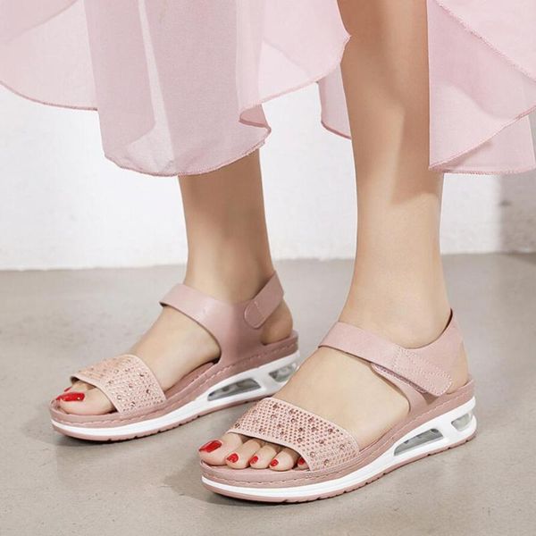 sandals brand women's casual air cushion large size sewing slope heel comfortable rhinestone fashion female shoes, Black
sandals brand women's casual air cushion large size sewing slope heel comfortable rhinestone fashion female shoes, Black