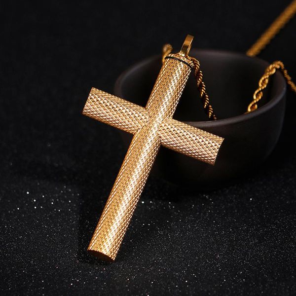pendant necklaces simple gold/black stainless steel cross necklace punk biker men chain amulet jewelry gift, Silver
pendant necklaces simple gold/black stainless steel cross necklace punk biker men chain amulet jewelry gift, Silver