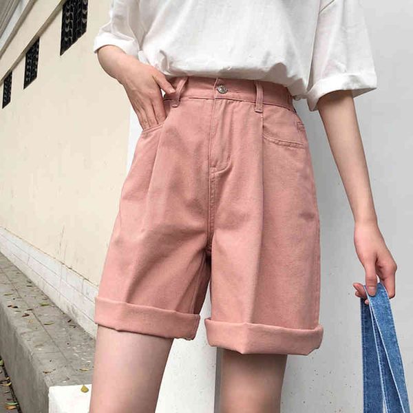 lucyever casual loose denim shorts women's summer solid color high waist wide leg short pants woman korean student shorts 210521, White;black
lucyever casual loose denim shorts women's summer solid color high waist wide leg short pants woman korean student shorts 210521, White;black