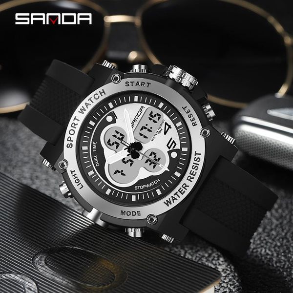 wristwatches sanda luxury japanese electronic movement men's quartz watch military digital dual display waterproof luminous, Slivery;brown
wristwatches sanda luxury japanese electronic movement men's quartz watch military digital dual display waterproof luminous, Slivery;brown