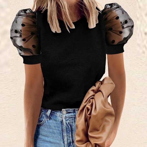 women's blouses & shirts 2021 summer casual polka dot print blouse women elegant puff short sleeve pullover ladies hollow out lace, White
women's blouses & shirts 2021 summer casual polka dot print blouse women elegant puff short sleeve pullover ladies hollow out lace, White