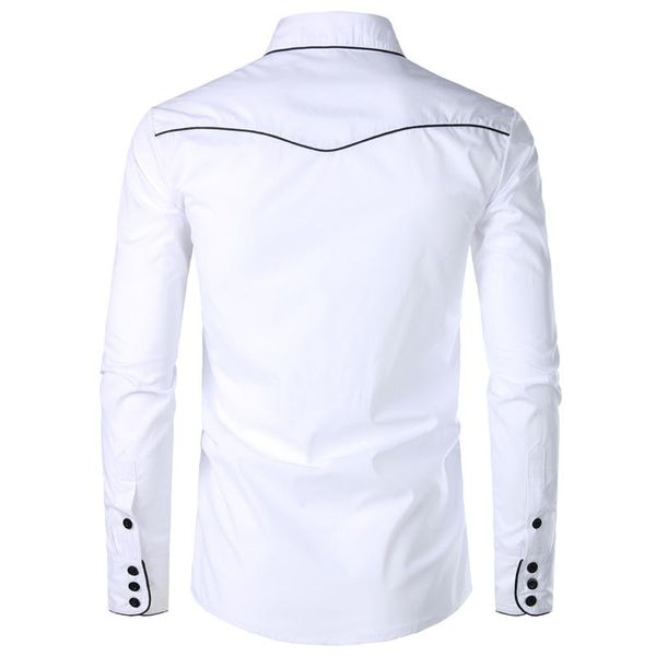 men's casual shirts mens western cowboy shirt stylish embroidered slim fit long sleeve party men brand design banquet button down male, White;black
men's casual shirts mens western cowboy shirt stylish embroidered slim fit long sleeve party men brand design banquet button down male, White;black