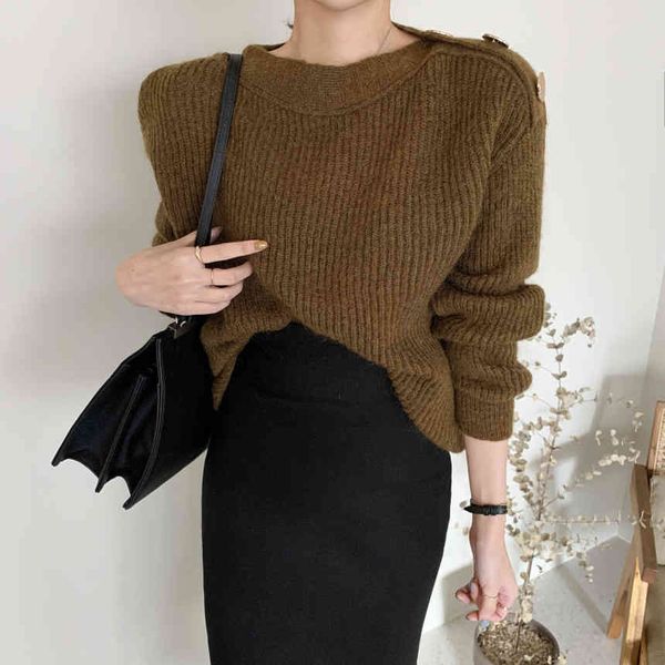 vintage ol outwear sweater women autumn winter elegant solid minimalist knitted pullovers female sweaters 210421, White;black
vintage ol outwear sweater women autumn winter elegant solid minimalist knitted pullovers female sweaters 210421, White;black