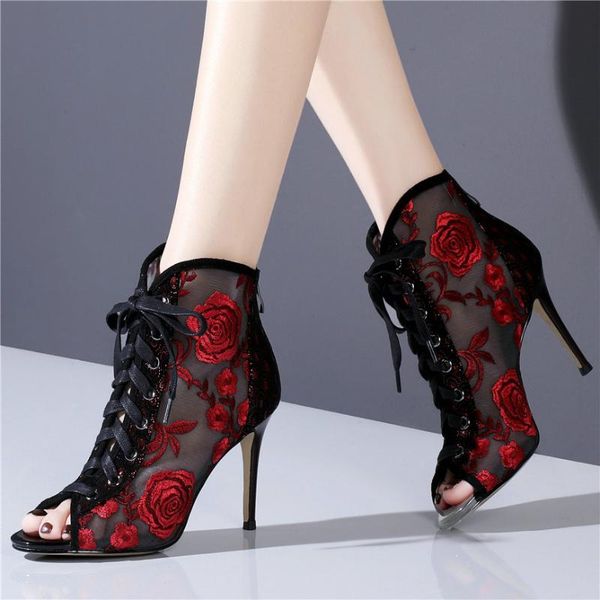 embroider flowers wedding pumps shoes women lace up high heel diamonds gladiator sandals female breathable open toe ankle boots, Black
embroider flowers wedding pumps shoes women lace up high heel diamonds gladiator sandals female breathable open toe ankle boots, Black