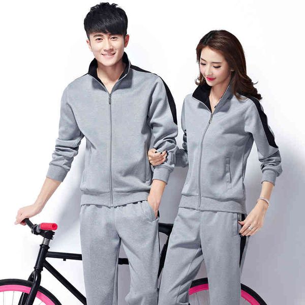 2019 spring and autumn sports men's trousers leisure women's sweater two-piece running suit, Gray
2019 spring and autumn sports men's trousers leisure women's sweater two-piece running suit, Gray