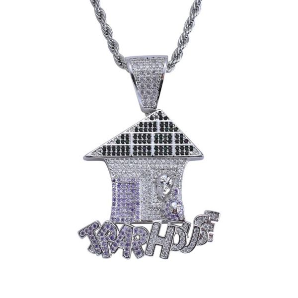 pendant necklaces fashion hip hop jewelry gold full colorful cz stone trap house letters collares iced out necklace unisex, Silver
pendant necklaces fashion hip hop jewelry gold full colorful cz stone trap house letters collares iced out necklace unisex, Silver