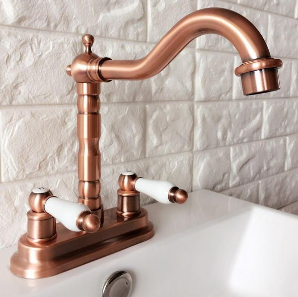 bathroom sink faucets antique red copper brass deck mounted dual ceramic handles 4" center hole two holes basin faucet mixer taps mrg04
bathroom sink faucets antique red copper brass deck mounted dual ceramic handles 4" center hole two holes basin faucet mixer taps mrg04