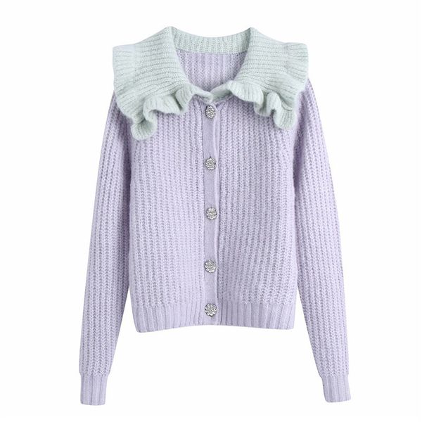 women's knits & tees women autumn fashion patchwork pleated collar za knitted cardigans outwear chic girls jewellery button purple, White
women's knits & tees women autumn fashion patchwork pleated collar za knitted cardigans outwear chic girls jewellery button purple, White