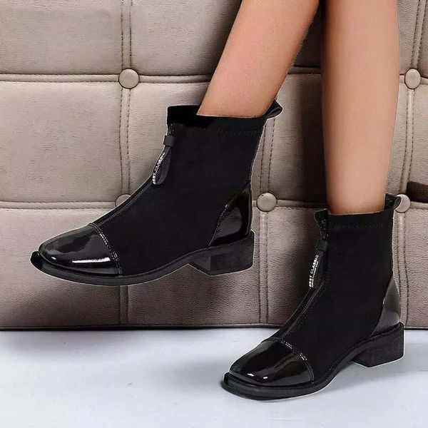 boots women's ankle woman low heels pu leather zipper square toe plus szie elegant ladies boot comfort female shoes, Black
boots women's ankle woman low heels pu leather zipper square toe plus szie elegant ladies boot comfort female shoes, Black