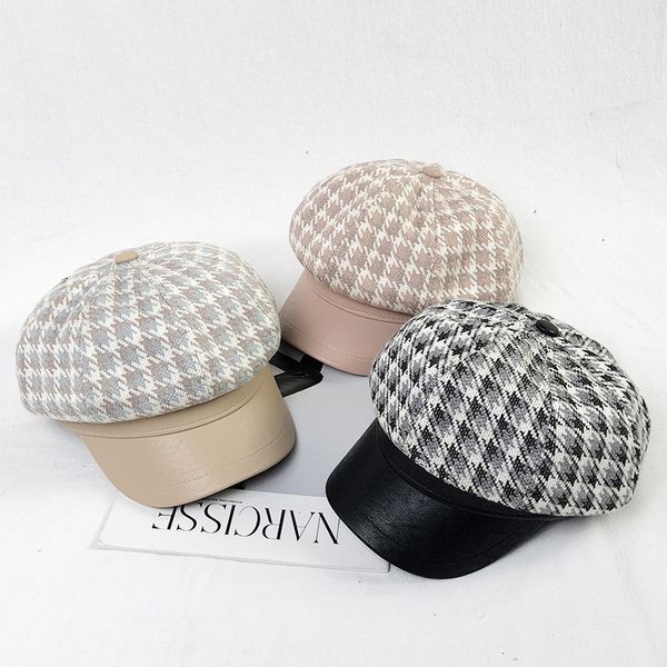 autumn and winter children's thousand bird lattice beret tweed leather eaves navy hat flat fashion versatile cap, Blue;gray
autumn and winter children's thousand bird lattice beret tweed leather eaves navy hat flat fashion versatile cap, Blue;gray