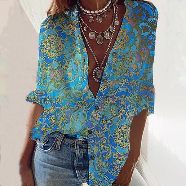 women's blouses & shirts 2021 temperament summer flower printed half sleeves stand collar streetwear shirt women v-neck loose, White
women's blouses & shirts 2021 temperament summer flower printed half sleeves stand collar streetwear shirt women v-neck loose, White