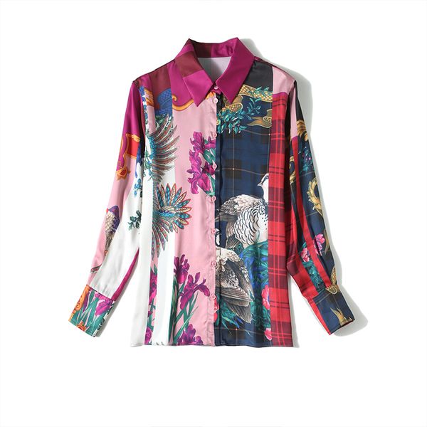 fashion print women blouses long sleeve turn-down collar satin casual plus size elegant vintage shirt 210416, White
fashion print women blouses long sleeve turn-down collar satin casual plus size elegant vintage shirt 210416, White