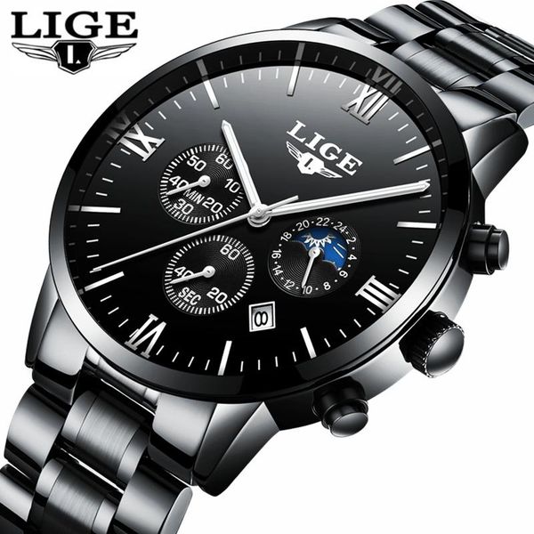 wristwatches relogio masculino 2021 lige men's watch military waterproof sports stainless steel quartz clock+box, Slivery;brown
wristwatches relogio masculino 2021 lige men's watch military waterproof sports stainless steel quartz clock+box, Slivery;brown