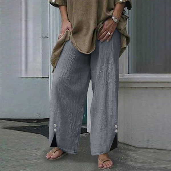casual women wide leg pants 2021 vonda solid long trousers cotton linen elastic waist femme palazzo plus size s-5xl women's & capris, Black;white
casual women wide leg pants 2021 vonda solid long trousers cotton linen elastic waist femme palazzo plus size s-5xl women's & capris, Black;white