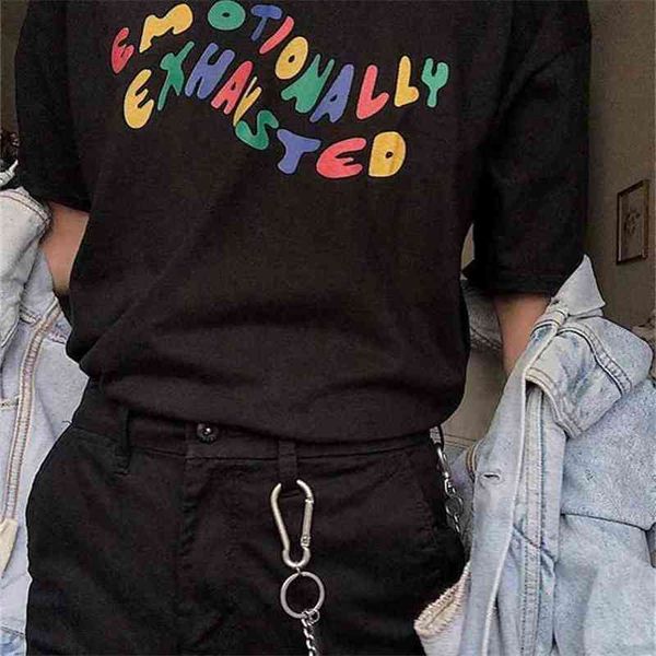 emotionally exhausted colorful printed t-shirt tumblr grunge black tee cute summer street wear 210512, White
emotionally exhausted colorful printed t-shirt tumblr grunge black tee cute summer street wear 210512, White