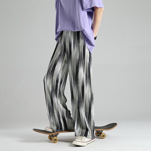 men's pants pleated fashion retro casual wide-leg men streetwear loose hip-hop tie-dye mens thin ice silk, Black
men's pants pleated fashion retro casual wide-leg men streetwear loose hip-hop tie-dye mens thin ice silk, Black