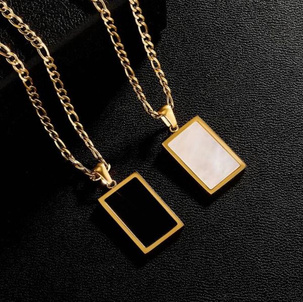 white black shell square pendant necklaces for girls titanium stainless steel female chain choker necklace, Silver
white black shell square pendant necklaces for girls titanium stainless steel female chain choker necklace, Silver