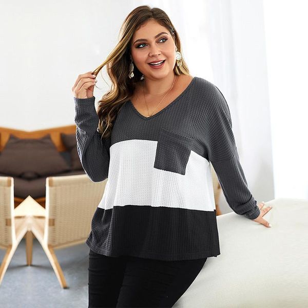 women's t-shirt 2021 autumn winter plus size pockets patchwork sweater women casual full sleeve v neck knitted, White
women's t-shirt 2021 autumn winter plus size pockets patchwork sweater women casual full sleeve v neck knitted, White