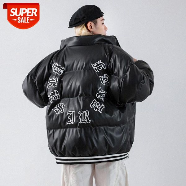 stand-up collar pu leather coat men's street gothic alphabet embroidery trend hip-hop bread jacket #jp0a, Black;brown
stand-up collar pu leather coat men's street gothic alphabet embroidery trend hip-hop bread jacket #jp0a, Black;brown