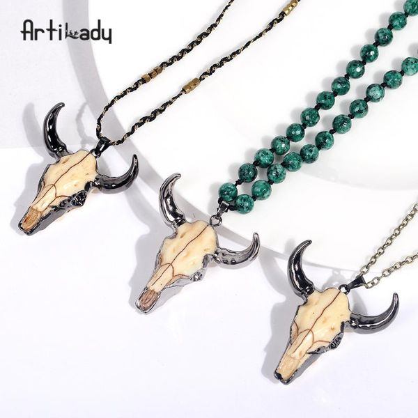 pendant necklaces artilady bull head necklace rope chain long india jewelry for women gift, Silver
pendant necklaces artilady bull head necklace rope chain long india jewelry for women gift, Silver