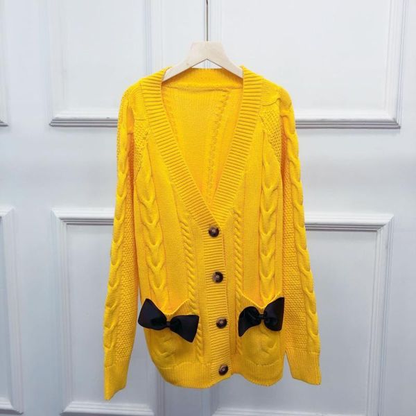 women's knits & tees 2021 spring bowknot yellow sweater cardigan v-neck long sleeve loose sweet knit jacket for women y974, White
women's knits & tees 2021 spring bowknot yellow sweater cardigan v-neck long sleeve loose sweet knit jacket for women y974, White