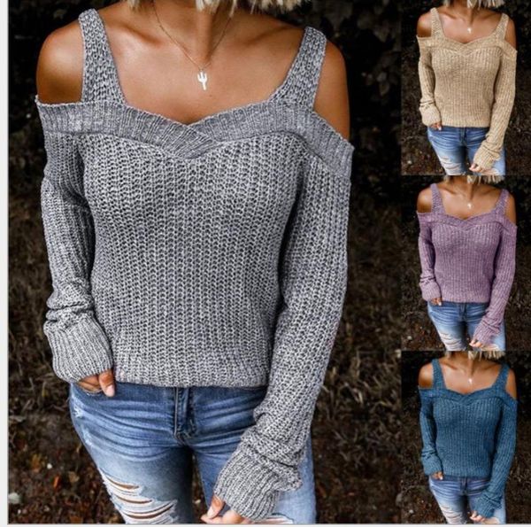 women's sweaters european and american 2021 autumn sling off-the-shoulder sweater solid color long sleeve sweater., White;black
women's sweaters european and american 2021 autumn sling off-the-shoulder sweater solid color long sleeve sweater., White;black