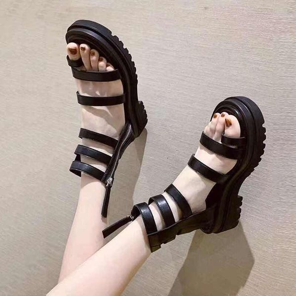 sandals summer ladies flip flops platform hollow roman wedge high heels zipper flat shoes, Black
sandals summer ladies flip flops platform hollow roman wedge high heels zipper flat shoes, Black