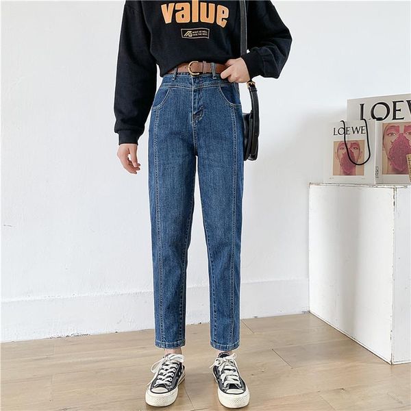 hzirip 2021 women jeans concise high waist harem pants denim all match female office lady sweet elegant ankle-length trousers women's, Blue
hzirip 2021 women jeans concise high waist harem pants denim all match female office lady sweet elegant ankle-length trousers women's, Blue