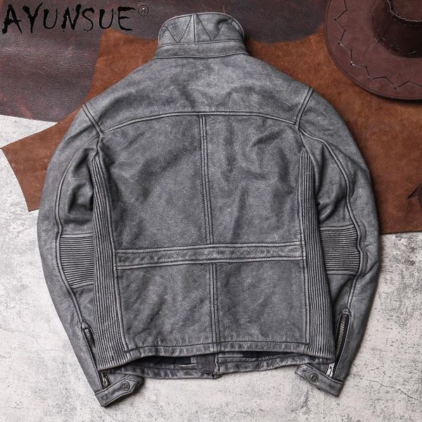 men's leather & faux akoosun vintage genuine jacket men real cowhide coat spring autumn biker motorcycle jackets veste homme 2022, Black
men's leather & faux akoosun vintage genuine jacket men real cowhide coat spring autumn biker motorcycle jackets veste homme 2022, Black