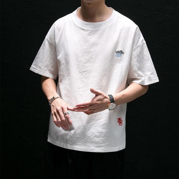 men's t-shirts ins summer linen short-sleeved t-shirt loose student korean clothes half-sleeved, White;black
men's t-shirts ins summer linen short-sleeved t-shirt loose student korean clothes half-sleeved, White;black