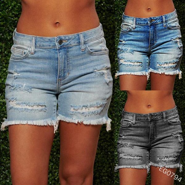 women's jeans women denim shorts summer white rough edges ripped holes zipper buttons old pockets mid-waist street hipster, Blue
women's jeans women denim shorts summer white rough edges ripped holes zipper buttons old pockets mid-waist street hipster, Blue