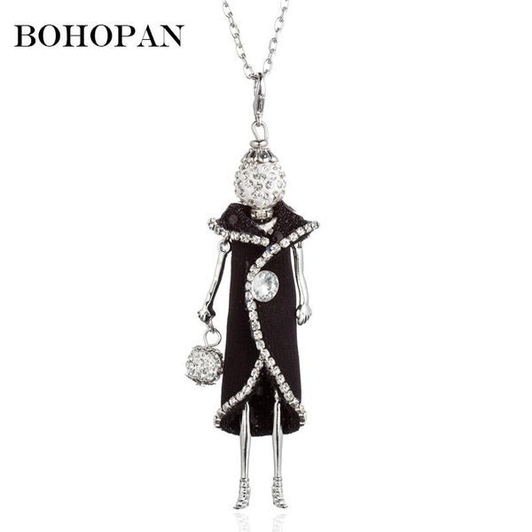 pendant necklaces black white dress doll necklace women crystal handbag girl winter sweater chain party gift jewelry accessories, Silver
pendant necklaces black white dress doll necklace women crystal handbag girl winter sweater chain party gift jewelry accessories, Silver