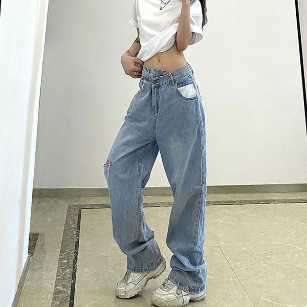 women's jeans y2k wide leg boyfriend for women 2021 autumn casual trousers knee hole wash pants pantalones de mezclilla, Blue
women's jeans y2k wide leg boyfriend for women 2021 autumn casual trousers knee hole wash pants pantalones de mezclilla, Blue