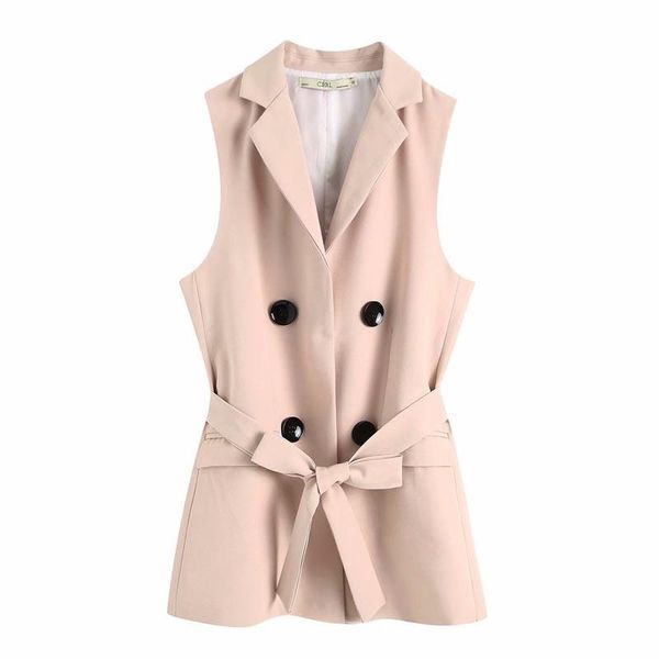 women's vests wt969 women fashion solid color double breasted adjustable belt waistcoat ladies elegant match all spring autumn vest, Black;white
women's vests wt969 women fashion solid color double breasted adjustable belt waistcoat ladies elegant match all spring autumn vest, Black;white