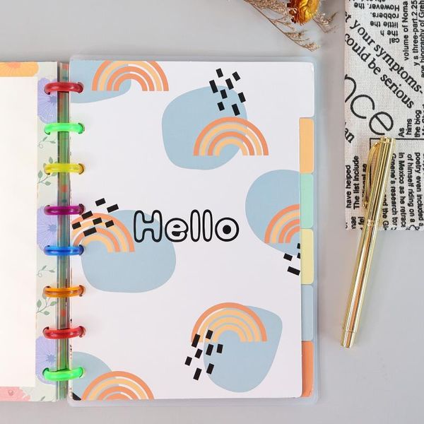 notepads 6pcs/set pvc a5 notebook spiral binder index separator page divider diary book sticker stationery decoration, Purple;pink
notepads 6pcs/set pvc a5 notebook spiral binder index separator page divider diary book sticker stationery decoration, Purple;pink