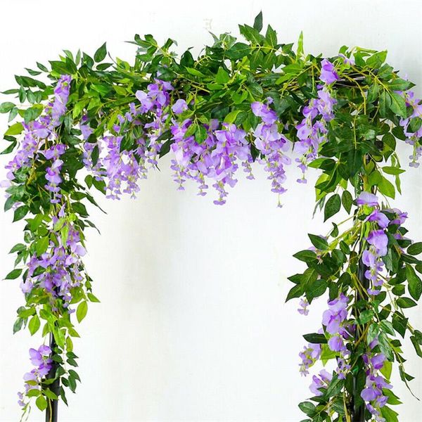 decorative flowers & wreaths 1.8m wisteria artificial flower rattan leaf garland wedding arch home garden decoration silk string vine
decorative flowers & wreaths 1.8m wisteria artificial flower rattan leaf garland wedding arch home garden decoration silk string vine