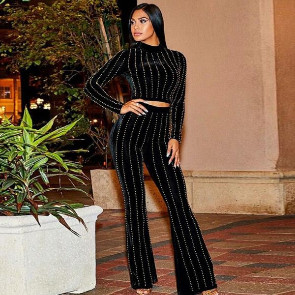 women's two piece pants velvet o-neck rivet diamond long-sleeved short wide-leg trousers tight-fitting bodycon club party two-piece, White
women's two piece pants velvet o-neck rivet diamond long-sleeved short wide-leg trousers tight-fitting bodycon club party two-piece, White