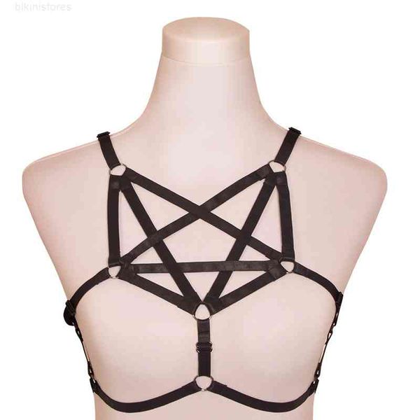 harajuku gothic binding belt five pointed star harness underwear dance clothes, Black;white
harajuku gothic binding belt five pointed star harness underwear dance clothes, Black;white