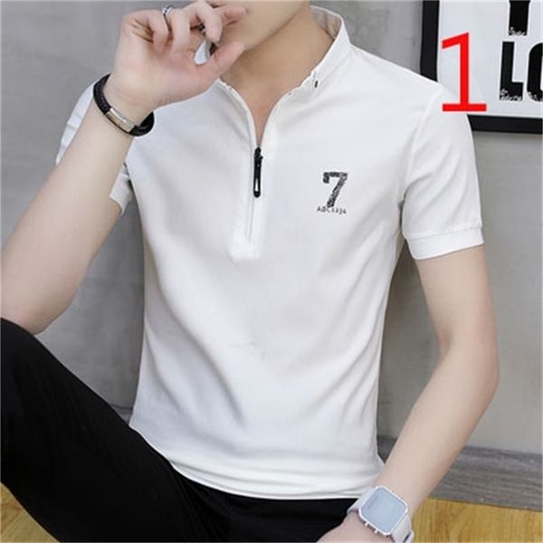 trendy summer youth solid color bottoming shirt trend korean style slim short sleeve 210420, White;black
trendy summer youth solid color bottoming shirt trend korean style slim short sleeve 210420, White;black