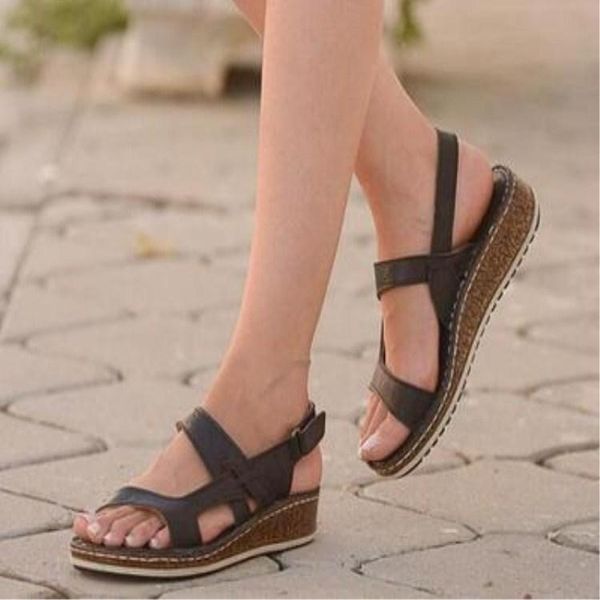 dress shoes 2021 women's sandals platform color matching beach slanted heel casual large size 35-43, Black
dress shoes 2021 women's sandals platform color matching beach slanted heel casual large size 35-43, Black