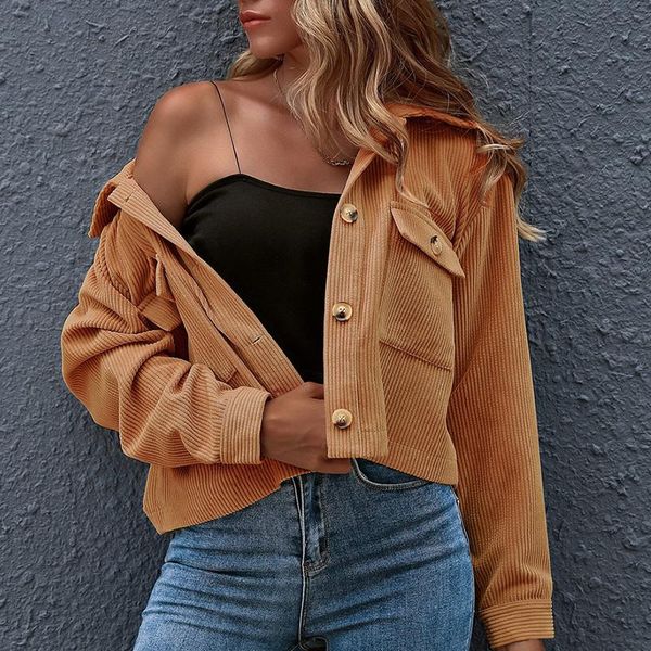 women's jackets 2021 autumn winter women short jacket fashion turn-down collar single-breasted coats casual solid warm corduroy ladies, Black;brown
women's jackets 2021 autumn winter women short jacket fashion turn-down collar single-breasted coats casual solid warm corduroy ladies, Black;brown