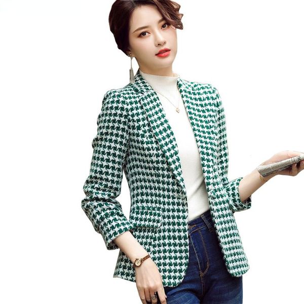 women's suits & blazers fashion 2021 slim blazer jacket green black plaid coat female ladies girl casual winter fall wear size s-4xl, White;black
women's suits & blazers fashion 2021 slim blazer jacket green black plaid coat female ladies girl casual winter fall wear size s-4xl, White;black